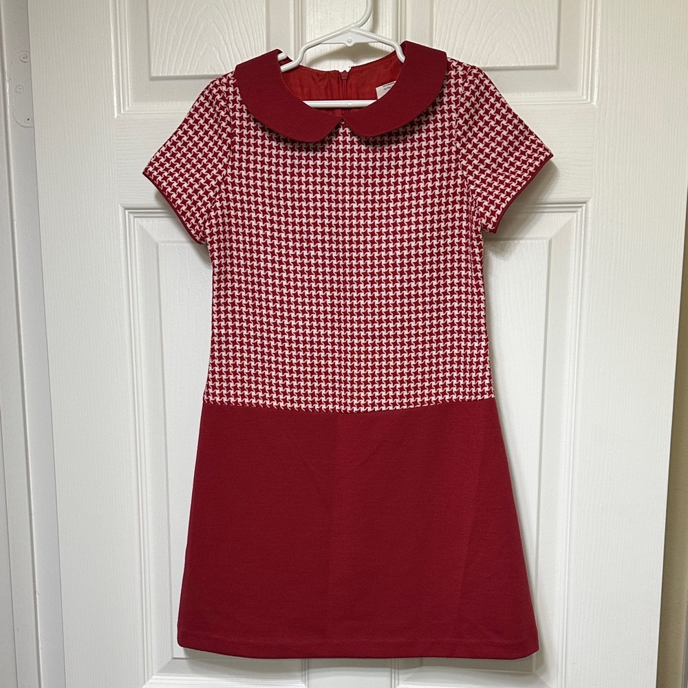 Luli & Me Red and White Houndstooth Dress